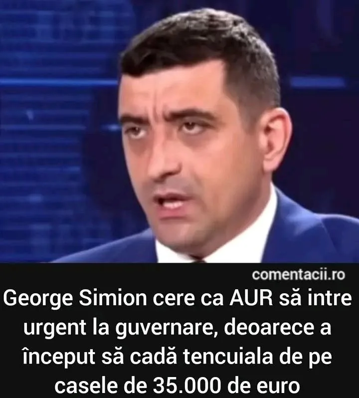 George Simion cere ca AUR sa intre urgent la guvernare, deoarece a inceput sa cada tencuial...