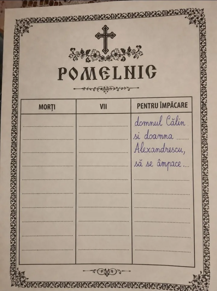 t. POMELNIG MORTI VII PENTRU IMPACARE ..... domnul Calin si doamna....... Alexandrescu, sa...