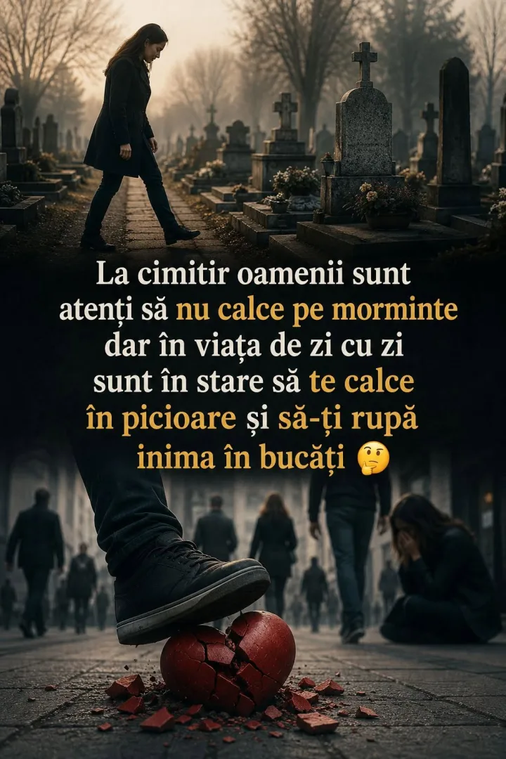 La cimitir oamenii sunt atenti sa nu calce pe morminte dar in viata de zi cu zi sunt in sta...
