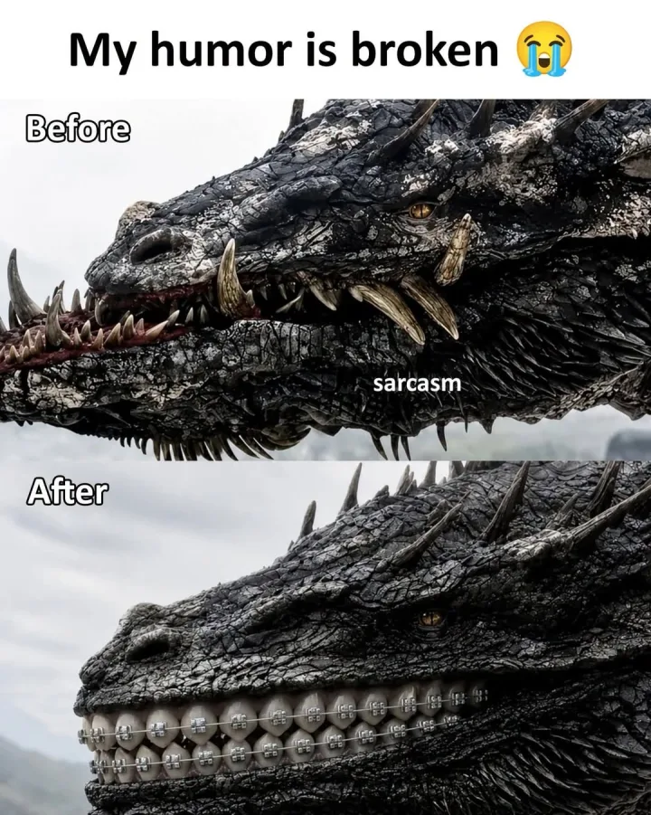 My humor is broken Before sarcasm After