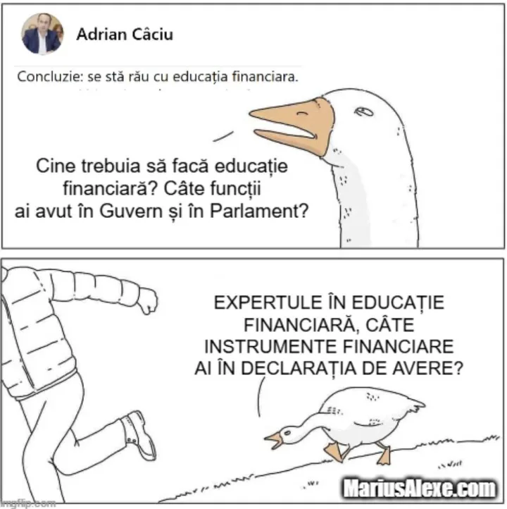 Adrian Caciu Concluzie: se sta rau cu educatia financiara. Cine trebuia sa faca educatie fi...