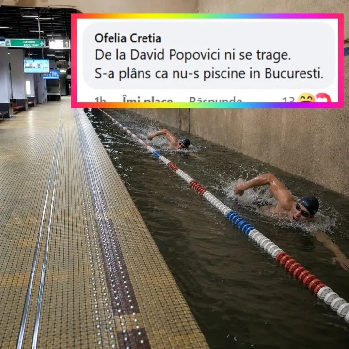 cu inot si text Ofelia Cretia De la David Popovici ni se trage. S-a plans ca nu-s piscine i...