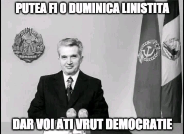 Putea fi o duminica linistita ronania opcce o d b. Geeeo dar voi voiati ati vrut democratie
