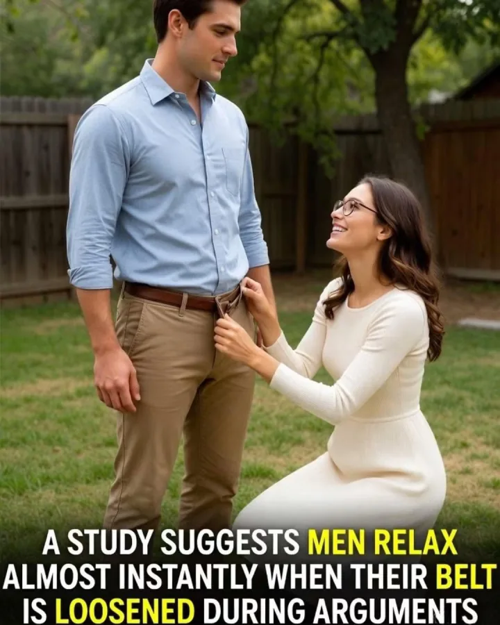 A study suggests men relax almost instantly when their belt is loosened during arguments