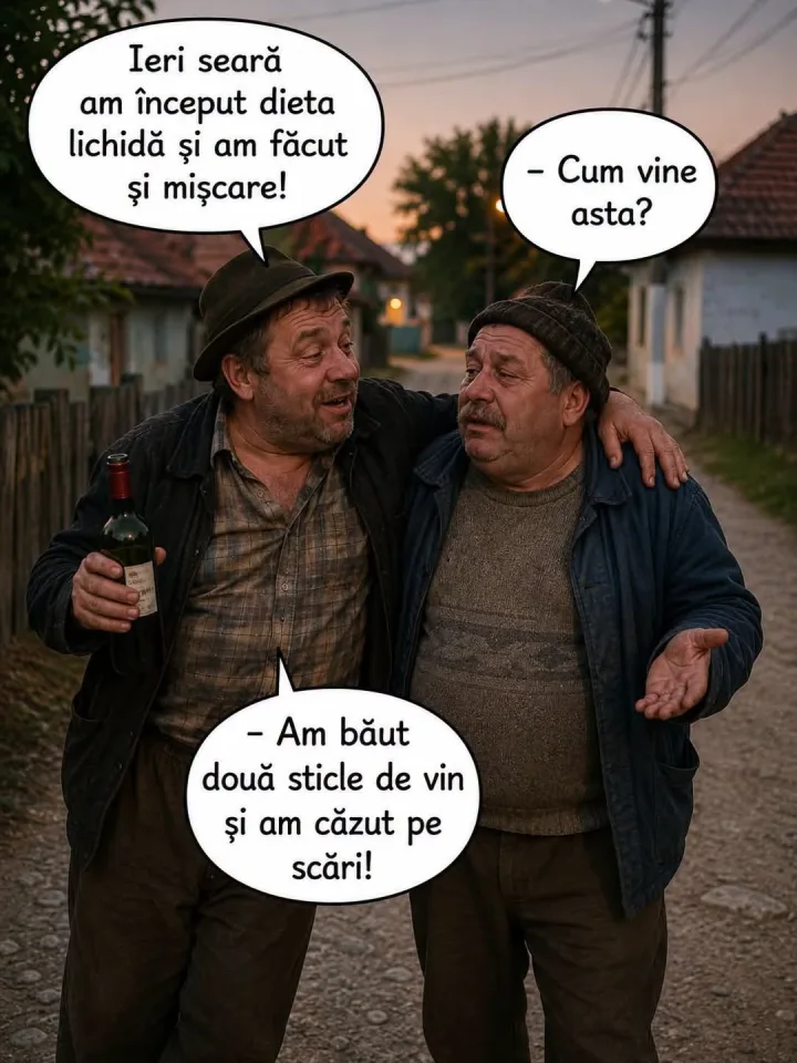 si Ieri seara am inceput dieta lichida si am facut si miscare! -Cum vine asta? -Am baut dou...