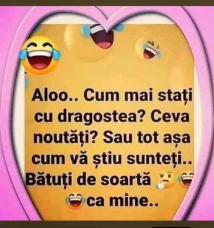Aloo.. Cum mai stati cu dragostea? Ceva noutati? Sau tot asa cum va stiu sunteti.. Batuti d...