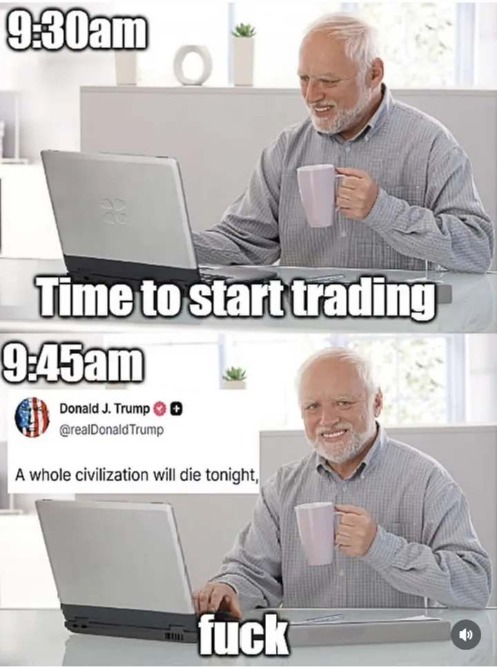 9:30am Per Time to start trading 9:45am Donald J. Trump @realDonaldTrump A whole civilizati...